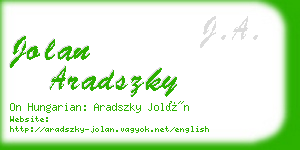 jolan aradszky business card